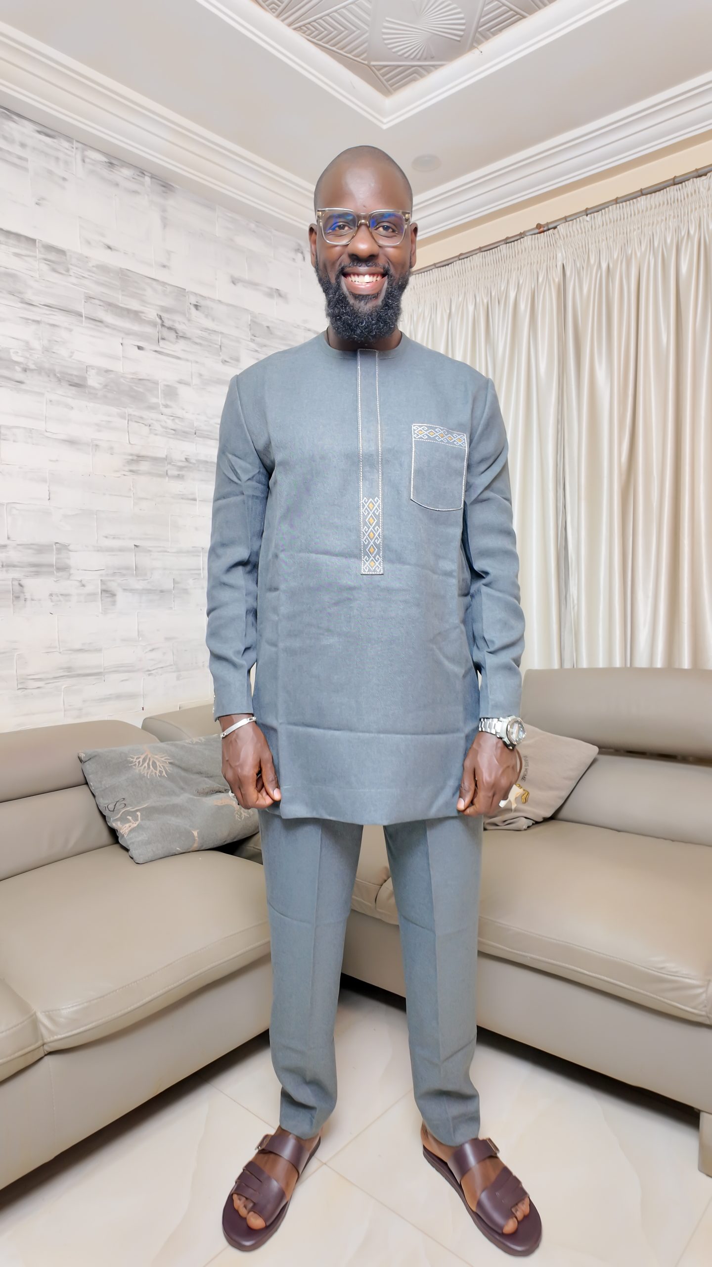 Ensemble Costume Africain Gris XL