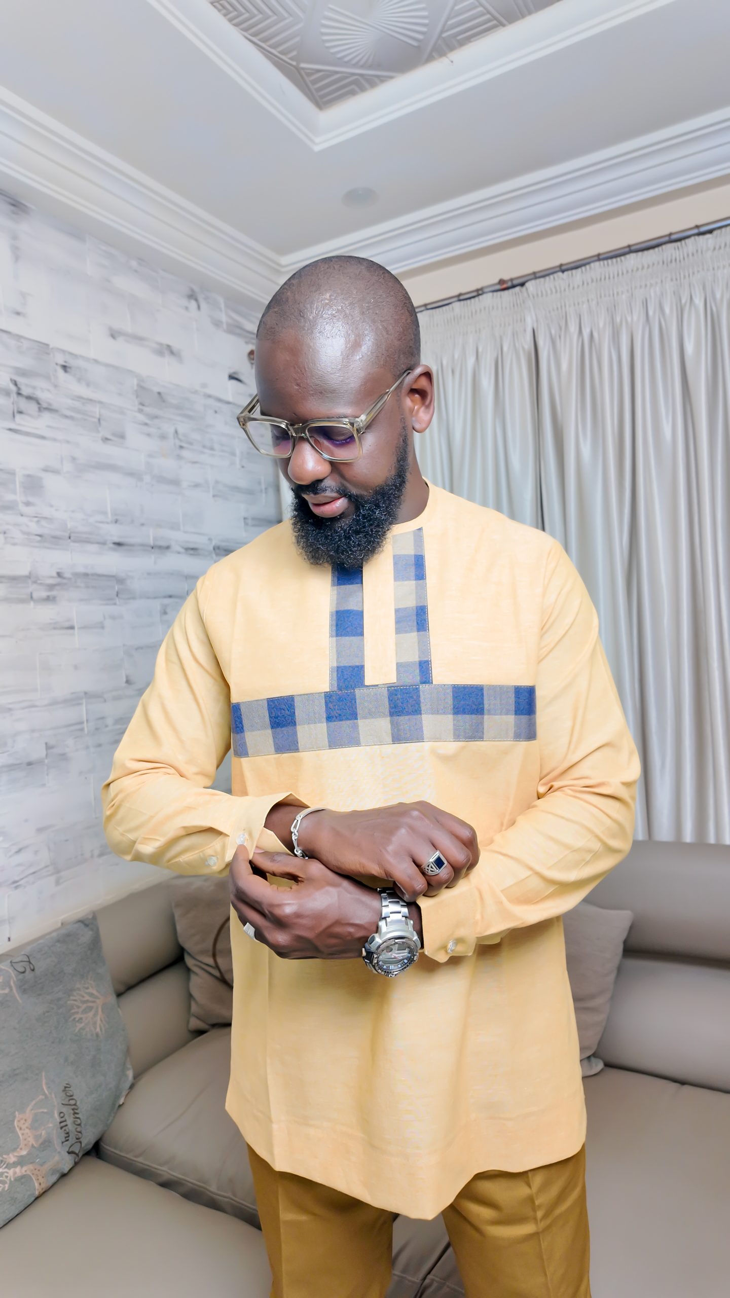 Chemise africaine - beige Taille XL