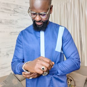 Chemise Africaine Bleu