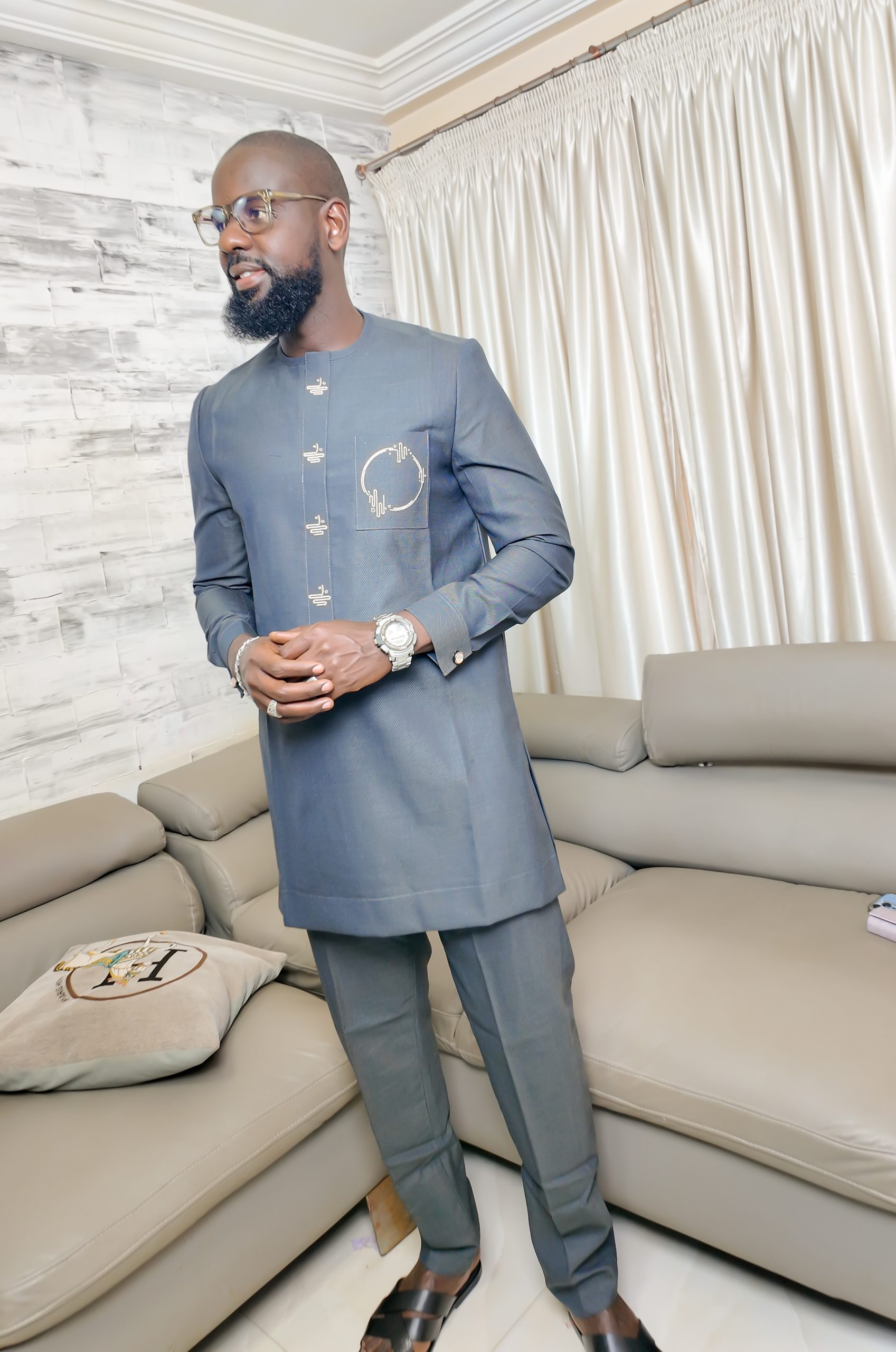 Ensemble Costume Africain avec Broderie